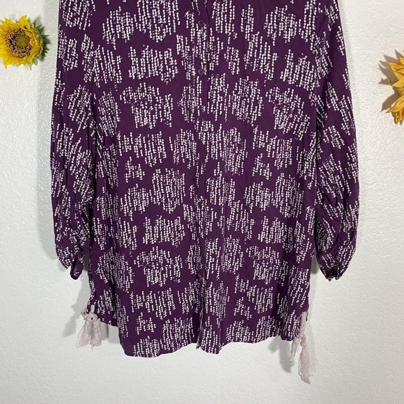 Prescott New York Purple Button Scrunchy Sleeve Blouse Plus Size 1X Women’s - Picture 3 of 11